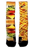 Custom Nike Elite Burger and Fries Socks Large