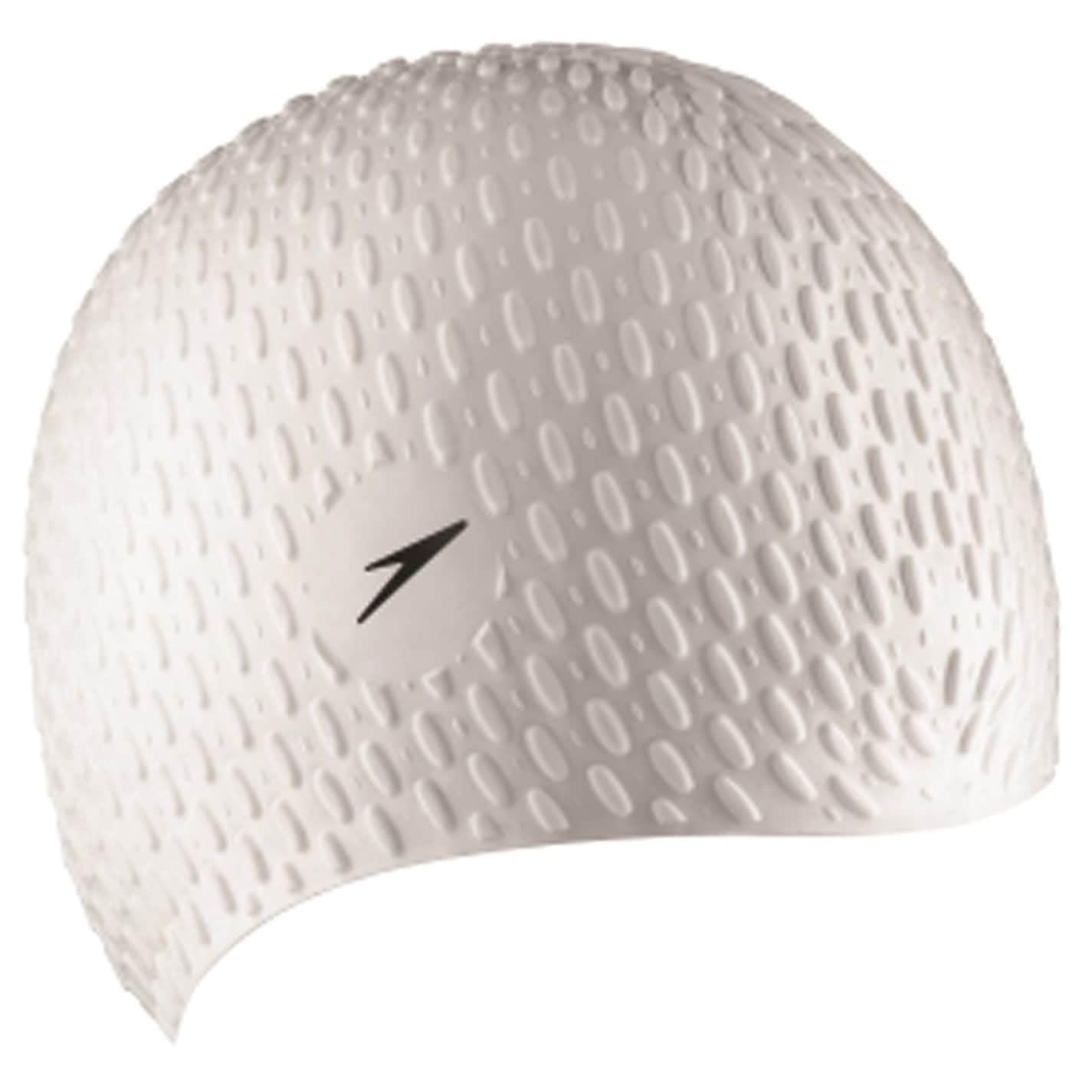 Speedo Women's Bubble Active+ Swimming Cap | Textured Design Training Aids, White, One Size