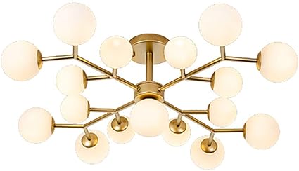 Sputnik Candelabro,Led Montaje Al Ras Luz De Techo Accesorio Dorado Luz