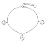 Agvana 925 Sterling Silver Gold Plated Three Heart