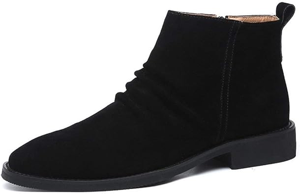 Jiurui Business Casual Oxfords Hohe Schuhe Ankle Boots For Manner Pull Auf Style Sidezipper Matte Echtes Leder Schuhe Wildleder Falten Retro Spitzschuh Im Freien Fest Farbe Schuhe Amazon De Schuhe Handtaschen