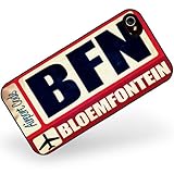 Rubber Case for iphone 4 4s Airportcode BFN Bloemfontein - Neonblond