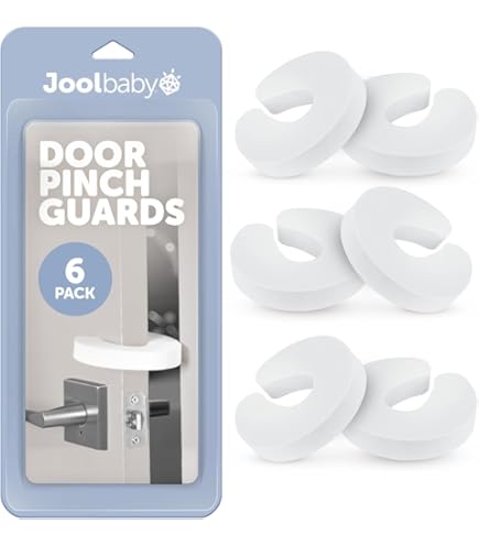 PONY DANCE Baby Door Latch Cover Closer - Nursery Door Silencer With Strong Elastic Straps, Thick Solid Cushion For Noise Reduction, Prevents Slamming, 3 Pieces, 4W X 2L Inches, Greyish White - View #7