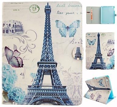Paris Tower Coloured Drawing or Pattern PU Leather Folio Case Tablet Holster for iPad Air 2 ( Compatible Models : IPad Air )
