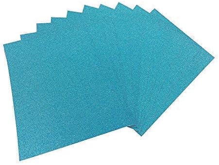 WedDecor Turquoise A3 Cardstock Glitter Sparkling, 250gsm for Handcrafts, DIY Craftwork, Scrapbooking, Birthday Party Decoration, 10sheets