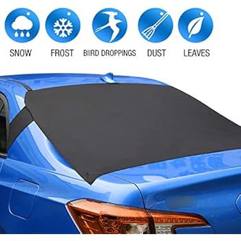 ALTITACO Car Rear Windshield Snow Cover, Rear Windscreen Snow Ice Cover Protector with Flaps and 4 Magnets, Sun Shade Protector Exterior Shield Guard Fits Most Cars, Trucks, SUV and Vans