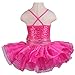 TFJH E Girls' Glitter Ballet Dresses Sleeveless Dancing Leotard Tutus HotPink L