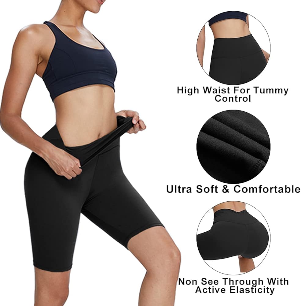 YOLIX 3 Pack Buttery Soft Biker Shorts for Women – 8" High Waisted Yoga Workout Athletic Sports Shorts: Clothing