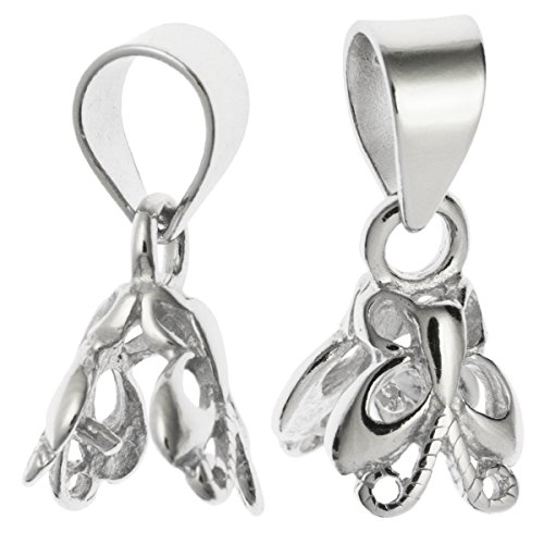 2 pcs .925 Sterling Silver Bail Butterfly Pendant Clasp Connector/Findings/Bright