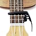 UKULELE CAPO - 4 String for Soprano, Concert Ukulele Zinc Alloy Professional Capo Lightweight Feeling with 2pack Ukulele Felt Picks (Black)