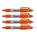 Sharpie Mini Permanent Markers, Fine Point 0.7mm, Orange Ink, Pack of 4