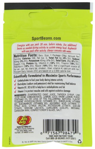 Jelly Belly Sport Beans, Energizing Jelly Beans, Lemon Lime Flavor, 24 Pack, 1-oz Each