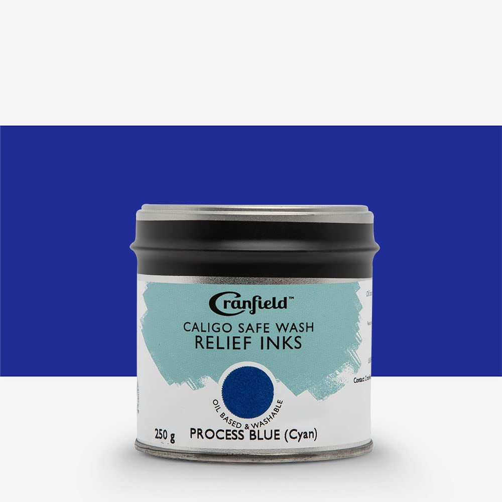 Cranfield Caligo, Safe Wash Relief Ink, 250gm Tin, Process Blue, BLCI25291