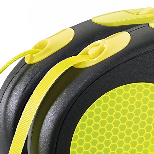 Flexi Neon Retractable Dog Leash (Tape) , 16 ft, Large, Black/Neon