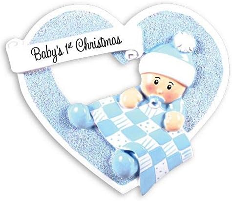 Baby Boy First Christmas Personalized Ornament (DIY Boy)