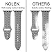 KOLEK Floral Bands Compatible with Apple Watch 38mm 40mm, Silicone Fadeless Pattern Printed Replacement Bands for iWatch Series 4 3 2 1, Cloud, S, M