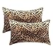 CARRIE HOME Soft Plush Leopard Print Faux Fur Lumbar Pillow Covers for Home Couch Sofa (Set of 2, 12x20 inch)