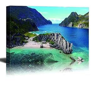 Canvas Wall Art - Resorts Round by The Islands in The Ocean - Giclee Print Gallery Wrap Modern Home Art Ready to Hang - 12x18 inches