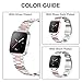 Wearlizer Stainless Steel Band Compatible for Fitbit Versa/Versa 2/Versa Lite Bands Women Men,Ultra-Thin Lightweight Replacement Band Strap Bracelet Compatible for Fitbit Versa (RoseGold+Silver)