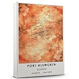 Port Alsworth Map Poster, Alaska Map Art