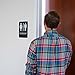 USA Made - Men's and Women's Restroom Signs ADA-Compliant Bathroom Door Signs for Offices, Businesses, and Restaurants, Black, Blue, Grey and Taupe/Tan Colors (Black Unisex)