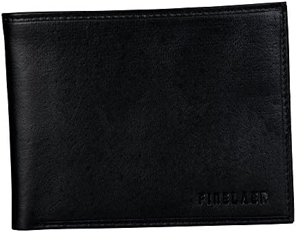 Cowhide Bifold Slim RFID Wallet with 2 ID Window 6 Card 2 Sim Slot for Men Black