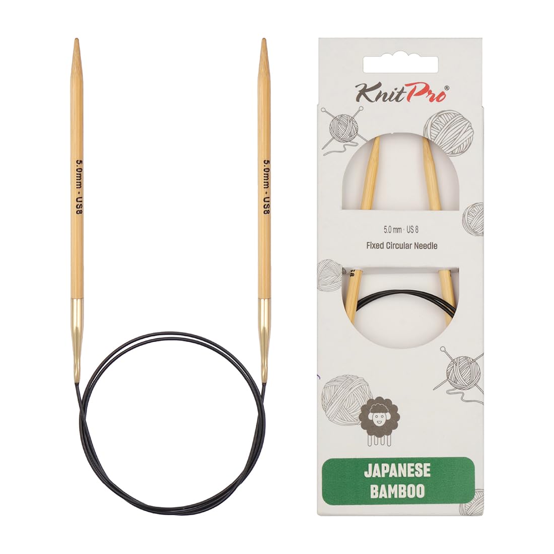 KnitPro Bamboo Fixed Circular Needles 32" (80cm) | 5.00mm — image 1