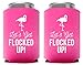Let's Get Flocked UP!, Set of 12 Pink and White Can Coolers Cups, Flamingo Can Coolers Perfect Flamingo Party Supplies, Final Flamingle Bachelorette Party, and Bridal Showers