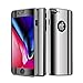 iPhone 8 Case, Ultra Slim Electroplate 360 Degree Full Body Protection Mirror Case with Tempered Glass Screen Hard PC Protector for Apple iPhone 8 (Silver)