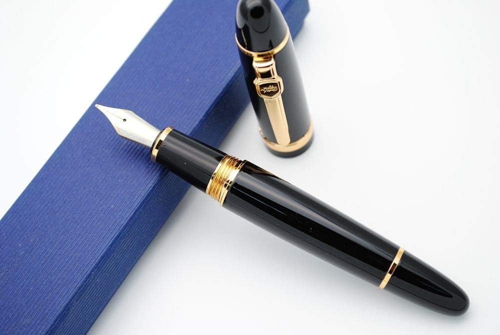 JINHAO 159 Fountain Pen M Nib (Black with Golden Clip) - Image 3