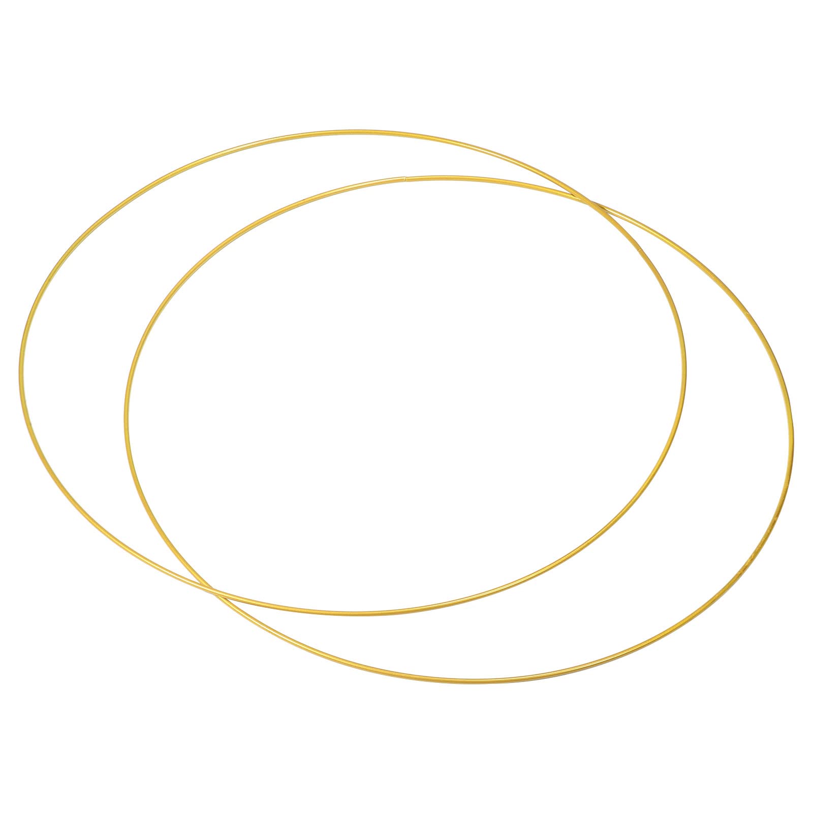 PATIKIL 20 Inch Round Metal Floral Hoop, 2 Pcs Gold Wreath Wreath Macrame Frame for Wedding Geometric Decor Party Wall Hanging, Gold Tone