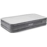 Intex Recreation 67765E Comfort Plush Mid Rise Dura-Beam Airbed with Built-in Electric Pump, Bed Height 13", Twin