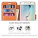 Galaxy S6 Edge Case, SHIELDON Genuine Leather Samsung Galaxy S6 Edge Wallet Case [Slim] [Card Slots] [Magnetic Flap] Flip Case Cover with Stand for Samsung Galaxy S6 Edge, Brown