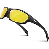 RIVBOS Night Vision Driving Glasses Anti Glare HD Yellow Tinted Sunglasses for Men Women