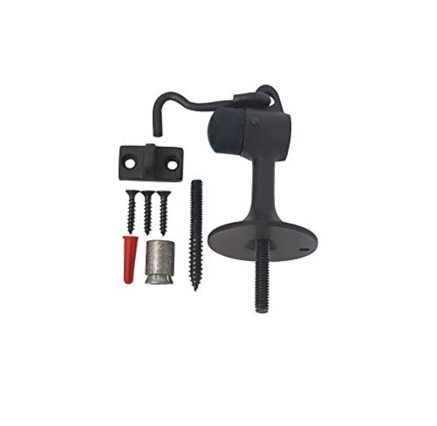 Photo 1 of QCAA Solid Brass Door Stop, 3-15/16" Height, US10B ORB(Oil-Rubbed Bronze), Made in Taiwan, 1 Pack