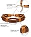 LOYALLOOK 8pcs Mixed Wrap Leather Wristbands Bracelets and Wood Beads Bracelet Set for Men Women 7-8.5inches Adjustable Black/Brown