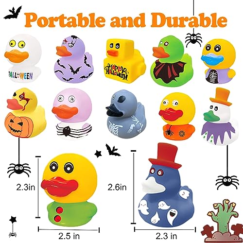 24Pcs Halloween Rubber Ducks,Bath Toys Assorted Duckies (2") for Kids