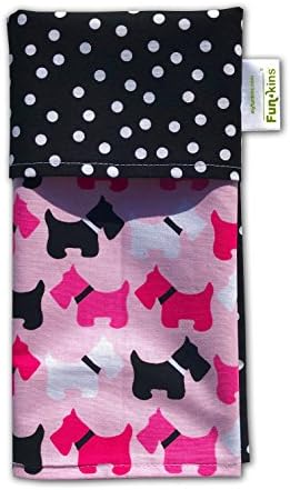 FUNKINS Cloth Placemat for Kids, Perfect for School Lunch, Double-Ply, Pure Soft Cotton, SCOTTY DOGS