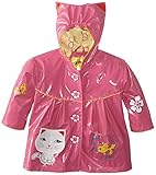 Kidorable Little Girls' Lucky Cat PU Raincoat, Pink, 6/6X