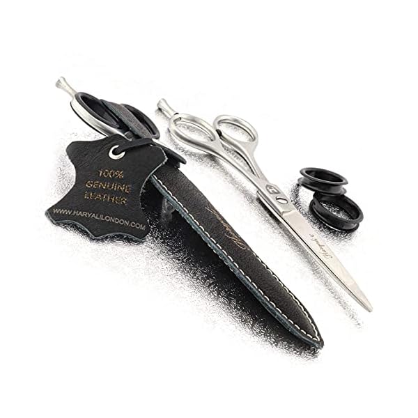 Haryali London Hairdressing Scissors -Professional 6" Hair dressing Scissors Hairdressers Hair Cutting Shears – Hair Cutting Scissors - for Men and Women with Real Leather Pouch