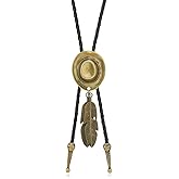 GLMOCM Western Necklace for Women Gold Silver Cowgirl Hat Necklace Vintage Feather Pendant Necklace Adjustable Long Chain Y Necklaces Trendy Country Jewelry Gifts