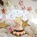 How We Wonder What You are Cake Topper for Kids Birthday Party Baby Shower Gender Reveal Gold Glitter Decorations