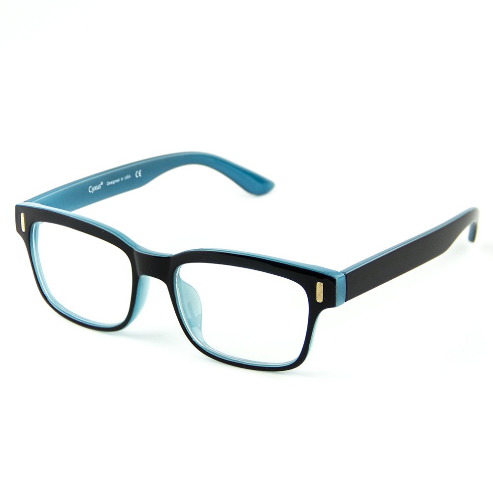 Cyxus Blue Light Glasses for Men Women Reduce Eye Strain UV Blocking for Computer Screen(Black-Blue) 8084T54