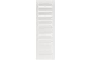Perfect Shutters Premier Louver Exterior Decorative Shutter, 15" x 39", White