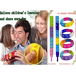 TOMOIN 30 Pcs Pop Fidget Bracelet, Wearable Push