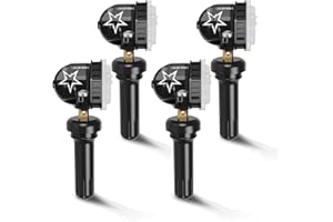 CARORAV TPMS Sensor GM, Tire Pressure Monitoring System Sensor fit for Buick Chevy Cadillac GMC- Silverado Equinox Tahoe Traverse Replaces 13598771 13598772 13586335 13581558 4-Pack