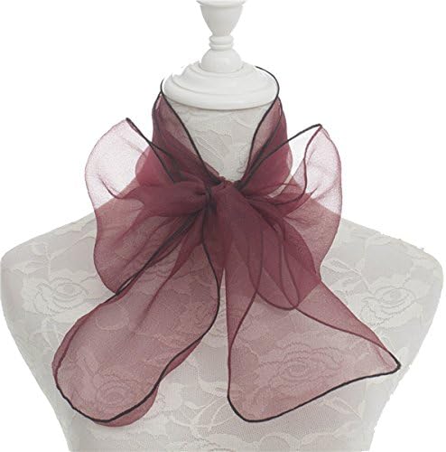 Women's Organza Plain Wine Skinny Necktie Scarf 14017cm Sash Tie Ribbon Headdress