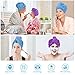 Fast Drying Hair Towel Wrap with Rubber Bands & Comb Set, RIZON Microfiber Bath Shower Head Wrap Towel Turban Dry Hair Hat for Curly, Long and Thick Hair, 2 Packs