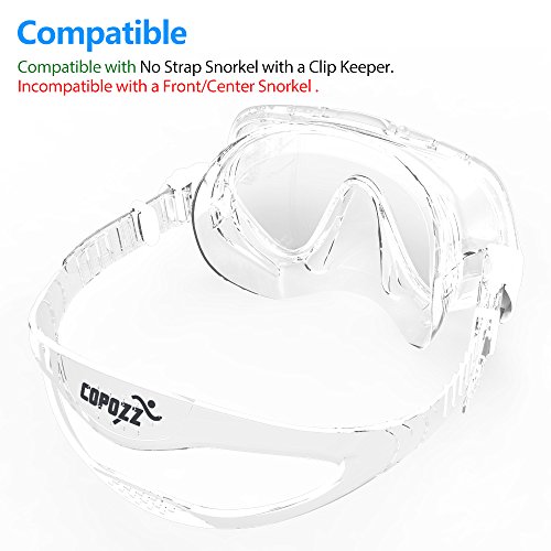COPOZZ Scuba Mask, Snorkeling Dive Glasses, Free Diving Tempered Glass Goggles Optional Dry