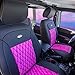 FH Group Pink/Black PU204PINKBLACK102 Victorian Style Luxurious Leatherette Cushion Pad Seat Covers-Fit Most Car, Truck, SUV, or Van